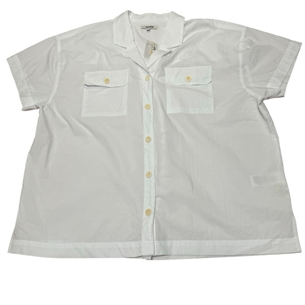 Madewell Signature Poplin Camp Button Up Cotton Shirt Size XXL